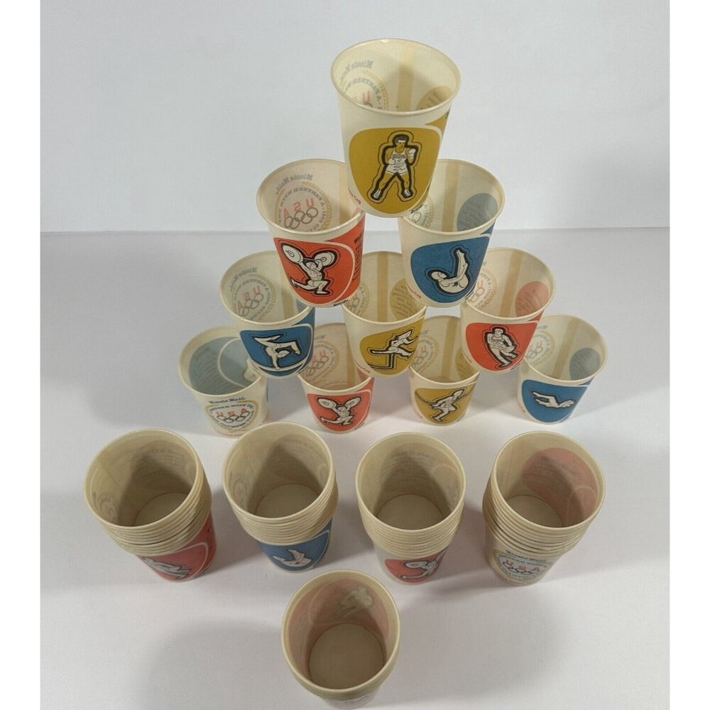 USA Olympic Team 1980 Dixie Minute Maid Juice Cups Set Of 55 Sports Summer Games - Picture 13 of 13